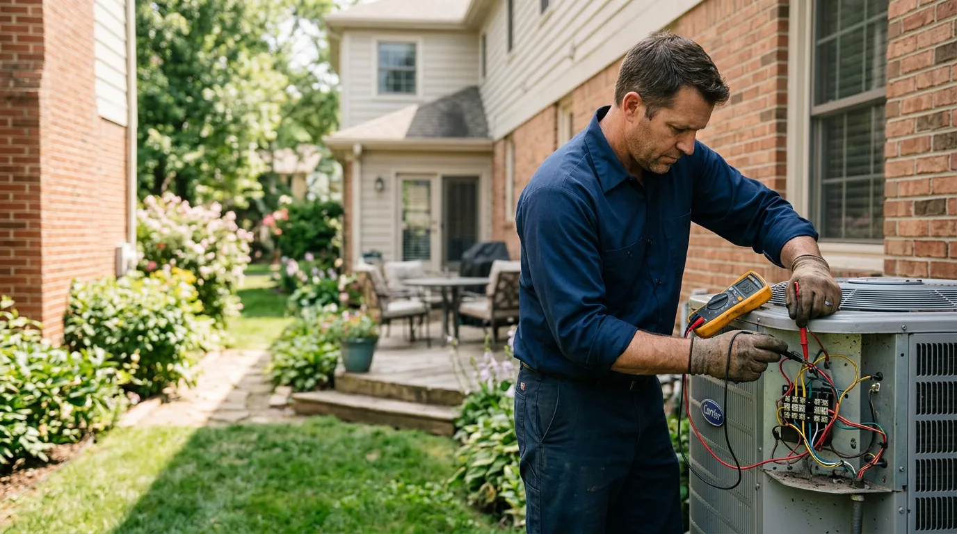 HVAC technician working near Palmyra, ME